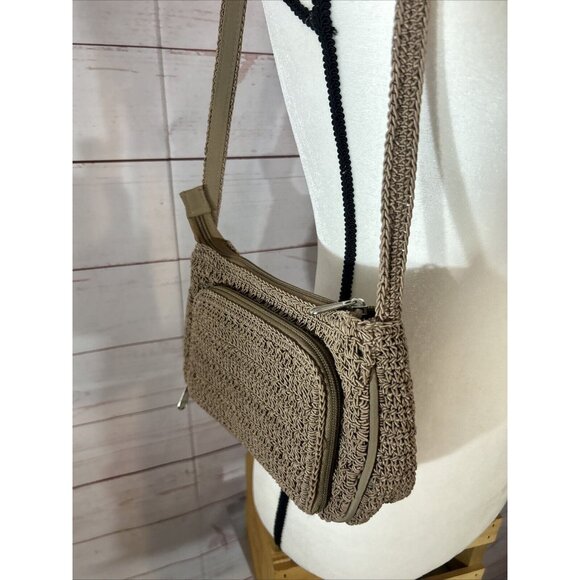 Frankie & Johnnie Small Shoulder Bag Purse Brown BOHO 8" Croquet built in Wallet - Picture 3 of 10